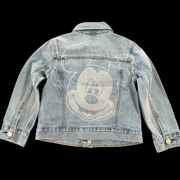 Baby Gap X Disney size 4T Blue Mickey Mouse Jean Jacket Snap Up Embroidered Boys - Picture 3 of 4